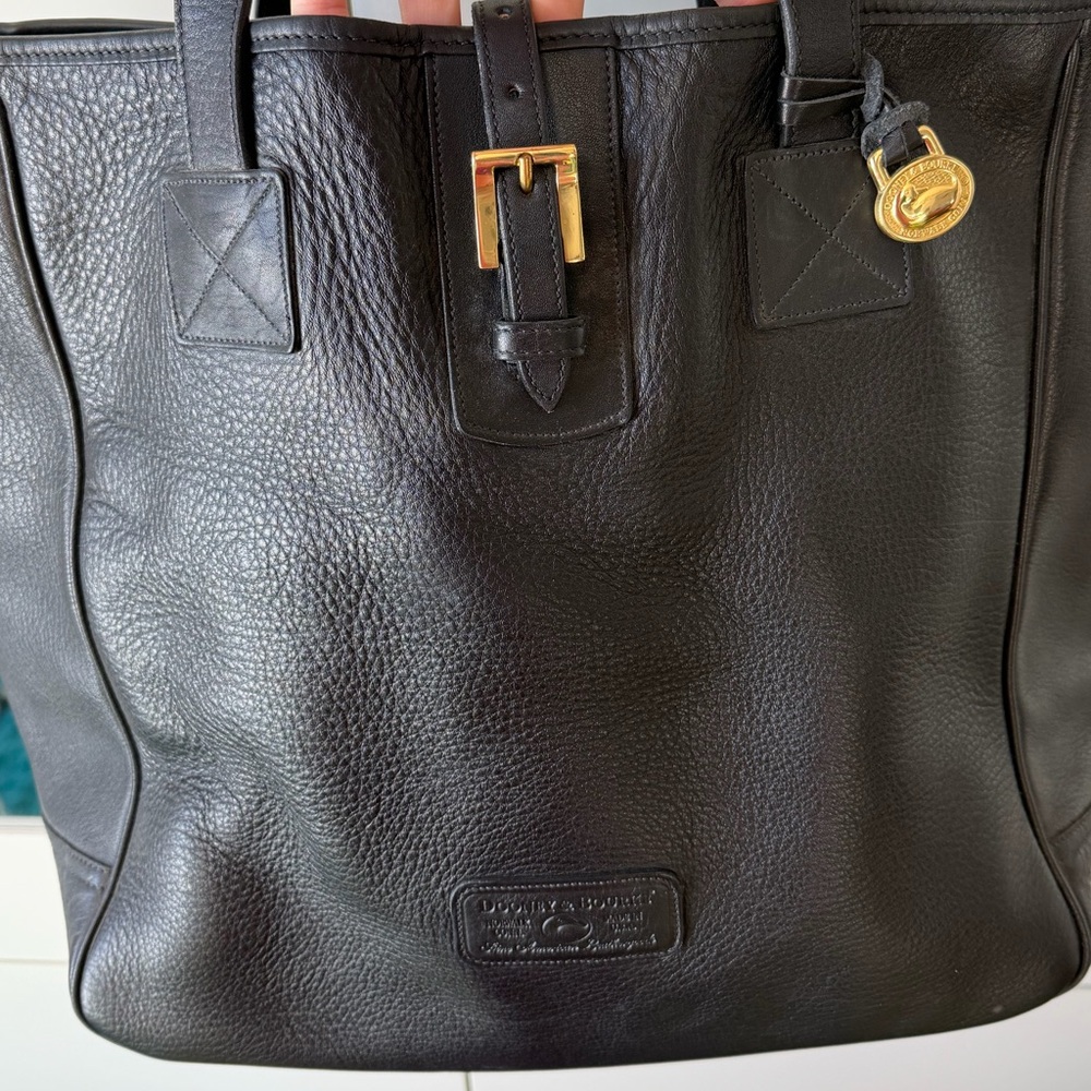 Vintage Dooney & Bourke Buckle Shopper Tote Pebble Leather 90’s All Weather Bag - Picture 2 of 9